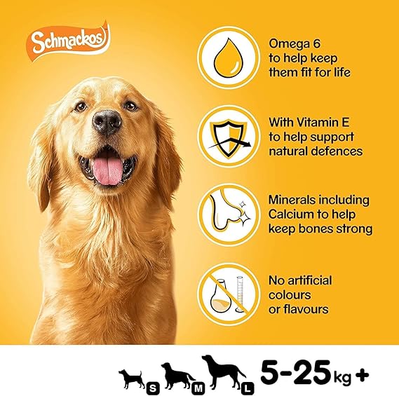 Pedigree Schmackos Mega Pack 110/112 Strips Snacks, Dog Treat Multipack with Beef, Lamb and Poultry Flavours