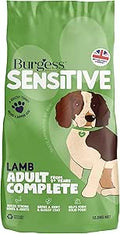Burgess Sensitive Hypoallergenic Dog Food Adult British Lamb and Rice 12.5 kg, brown