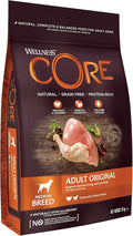 Wellness CORE Adult Original, 10kg, Chicken & Turkey, Dry Dog Food for Medium Breed Dogs, All-Natural, Grain-Free, High Meat Content, Protein-Rich, No Added Sugar