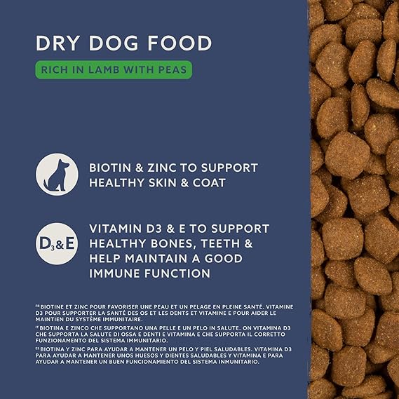 Complete Dry Dog Food for Adult Dogs, Rich in Lamb and Rice, 1 Pack of 20kg